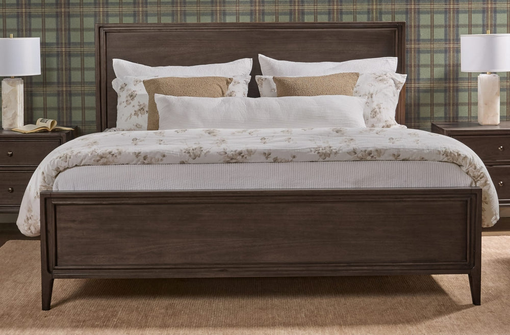 Carlisle Wood Panel Bed styled in a bedroom
