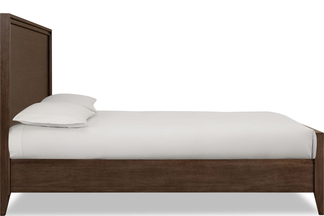 Carlisle Wood Panel Bed — white background, side profile