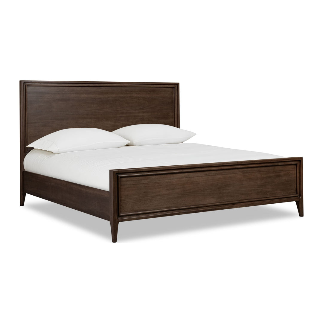 Carlisle Wood Panel Bed by Modus — white background, angled view
