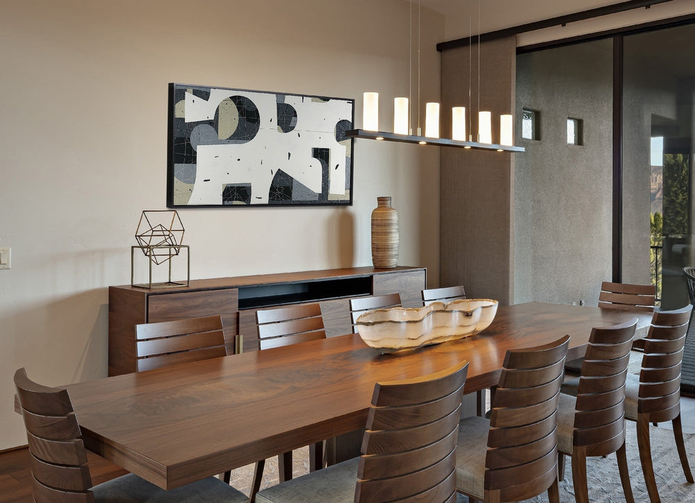 Carlyle Corona Linear Chandelier by Hammerton Studio in a styled interior