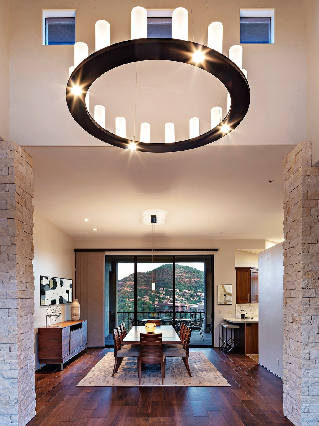 Carlyle Corona Ring Chandelier by Hammerton Studio in a styled interior