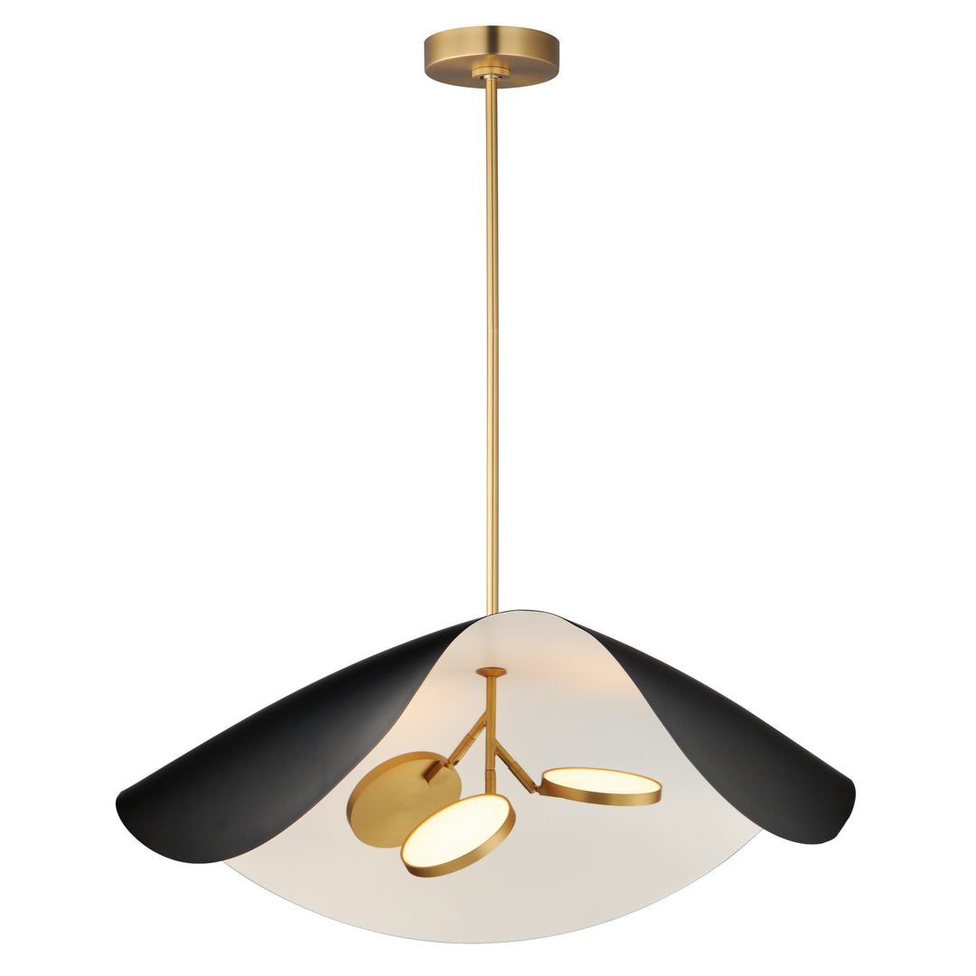 Carmen 32" LED Pendant by ET2 Lighting in Black / Gold finish