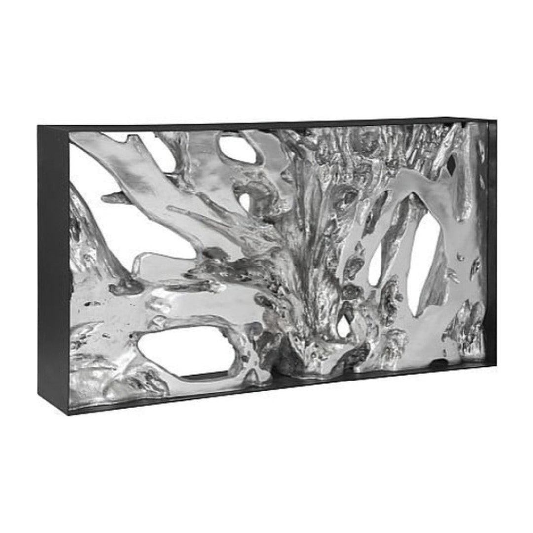 Cast Root Metal Framed Console ,Silver Leaf, Small Phillips Collection