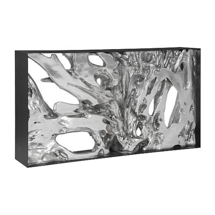 Cast Root Metal Framed Console ,Silver Leaf, Small Phillips Collection