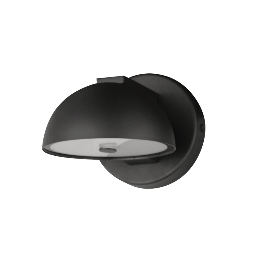Cauldron 6" LED Outdoor Wall Sconce by ET2 Lighting in Black, front view