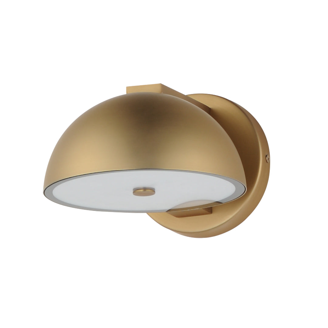 Cauldron 7" LED Wall Sconce by ET2 Lighting in Gold, front view