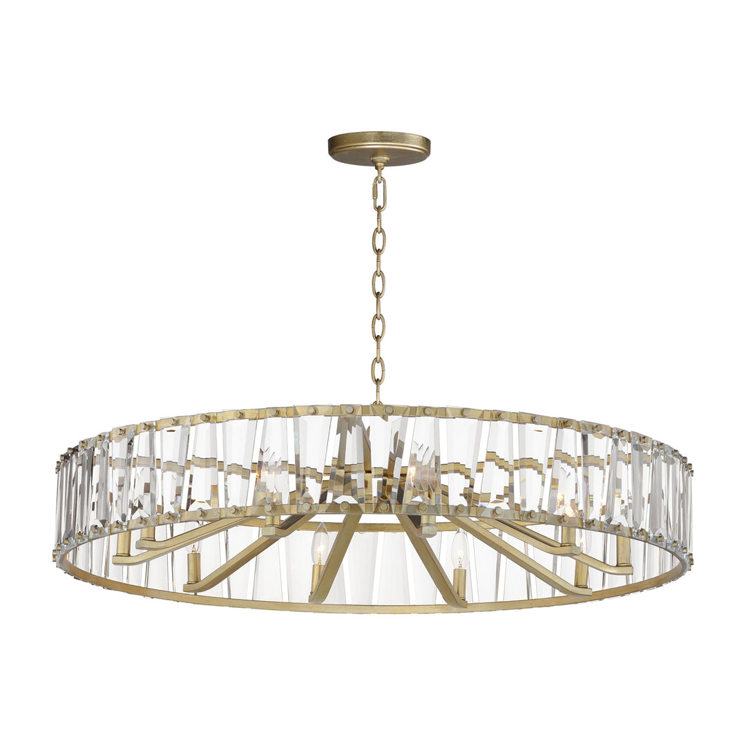 Odeon 10-Light Chandelier by Studio M Lighting in Golden Silver