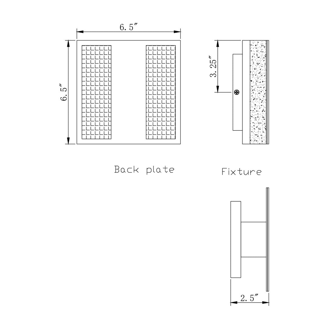 Interlace 6.5 LED Outdoor Wall Sconce by Studio M Lighting – line drawing