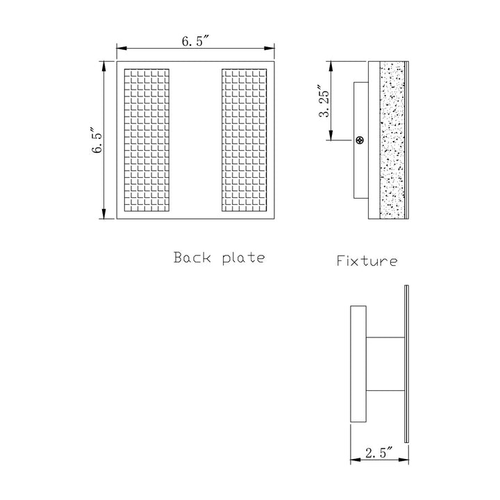 Interlace 6.5 LED Outdoor Wall Sconce by Studio M Lighting – line drawing