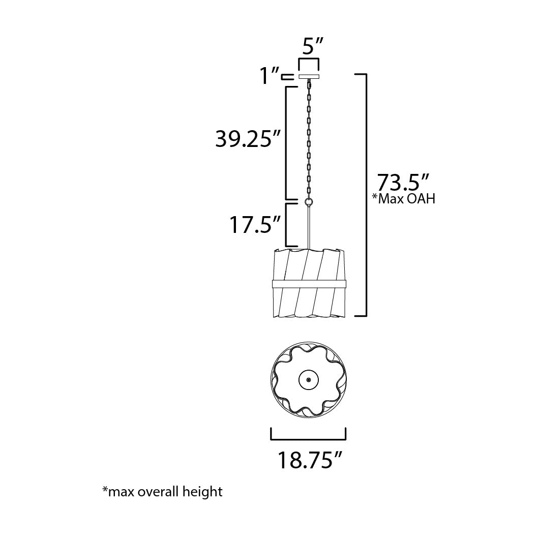 Curtain Call 2-Tier Foyer Light by Studio M Lighting – line drawing