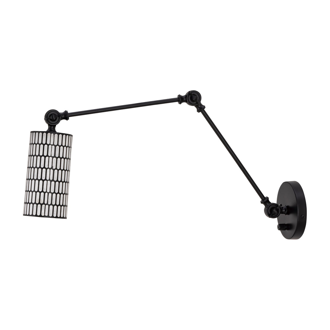 Shaka 1-Light Swing Arm Wall Sconce by Studio M Lighting in Black / White