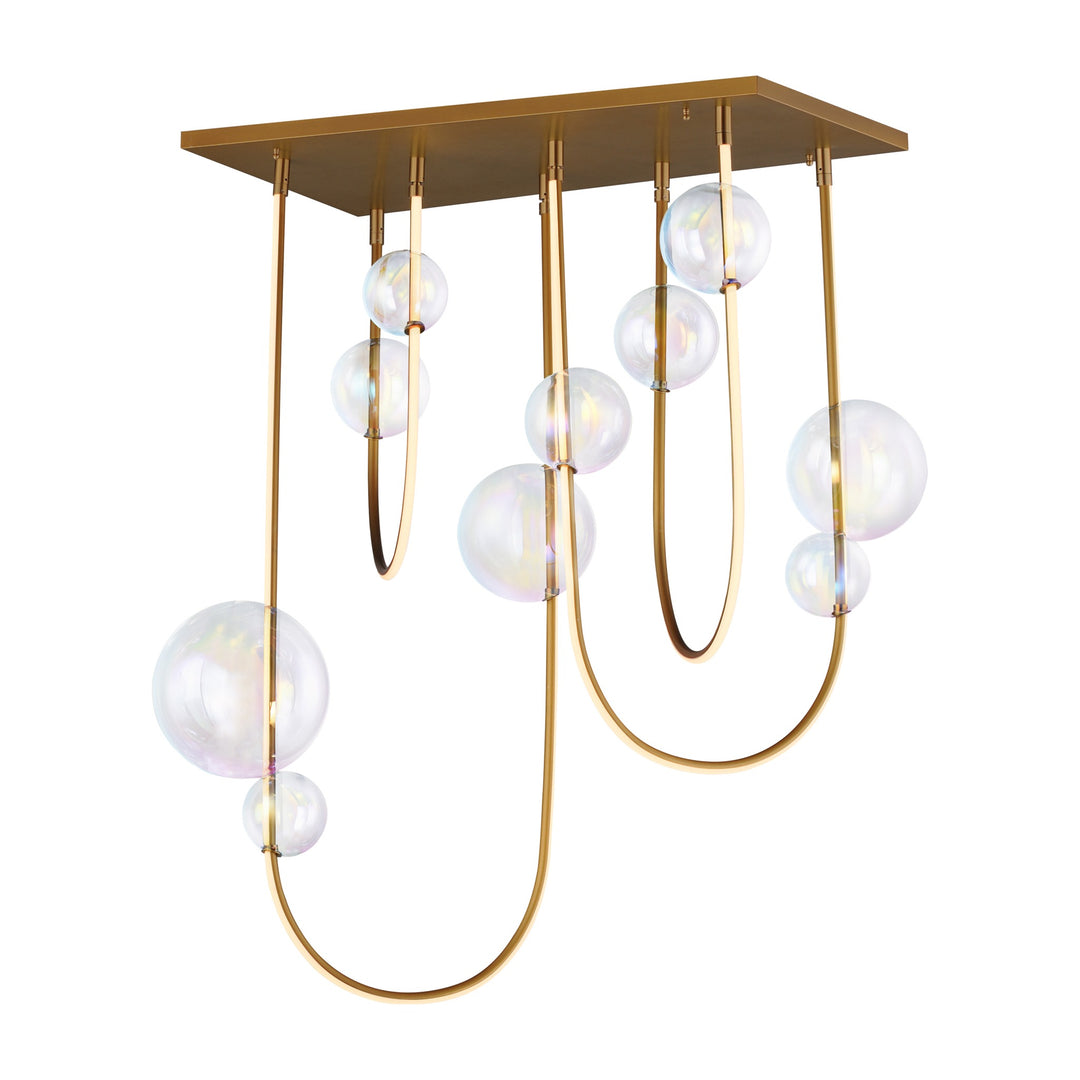 Dreamer Rectalinear LED Pendant by Studio M Lighting in Natural Aged Brass