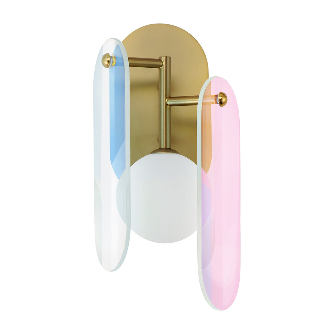 Megalith - Glass Megalith LED Wall Sconce by Studio M Lighting in Natural Aged Brass