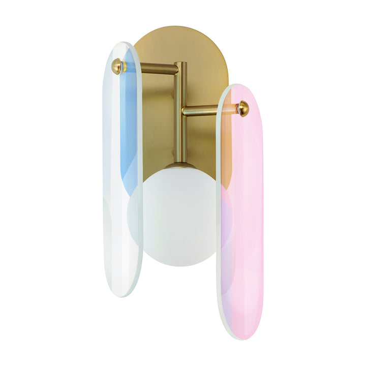 Megalith - Glass Megalith LED Wall Sconce by Studio M Lighting in Natural Aged Brass