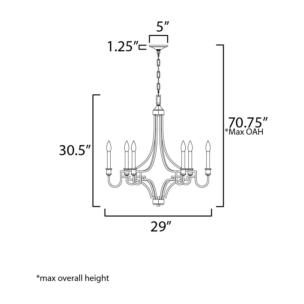 Normandy 6-Light Chandelier by Studio M Lighting – line drawing