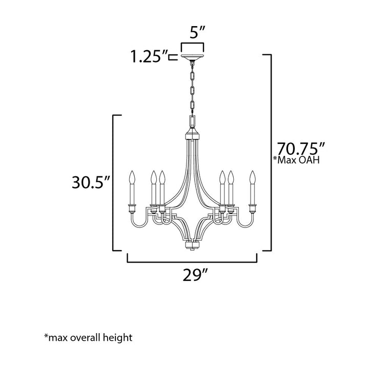 Normandy 6-Light Chandelier by Studio M Lighting – line drawing