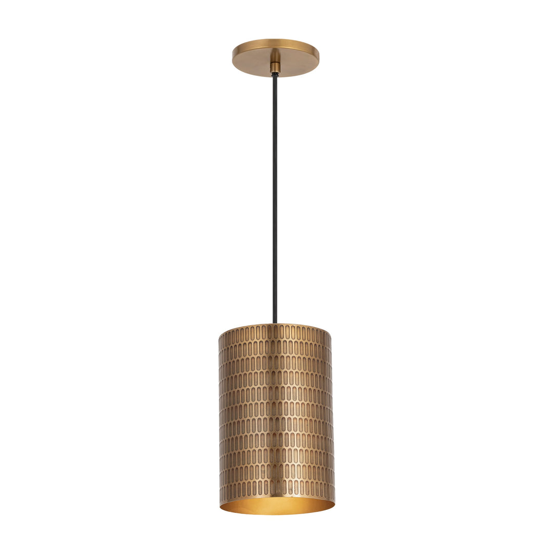 Shaka 1-Light Mini Pendant by Studio M Lighting in Weathered Brass