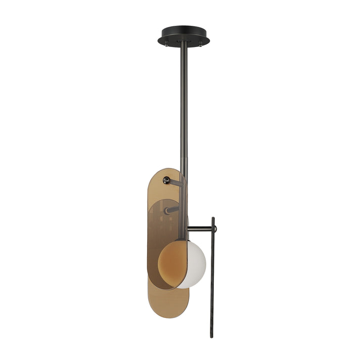 Megalith - Glass Megalith Stem Hung Pendant by Studio M Lighting in Gunmetal