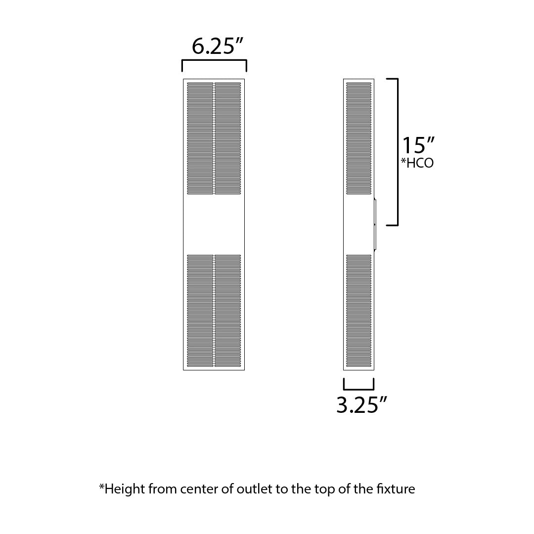 Grate 30 LED Outdoor Wall Sconce by Studio M Lighting – line drawing