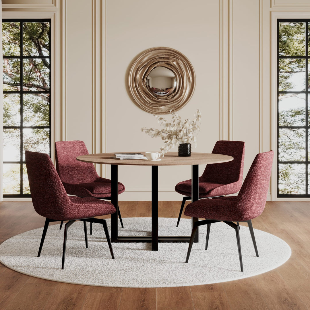 CEO Swivel Upholstered Dining Chair in Cherry — lifestyle photo