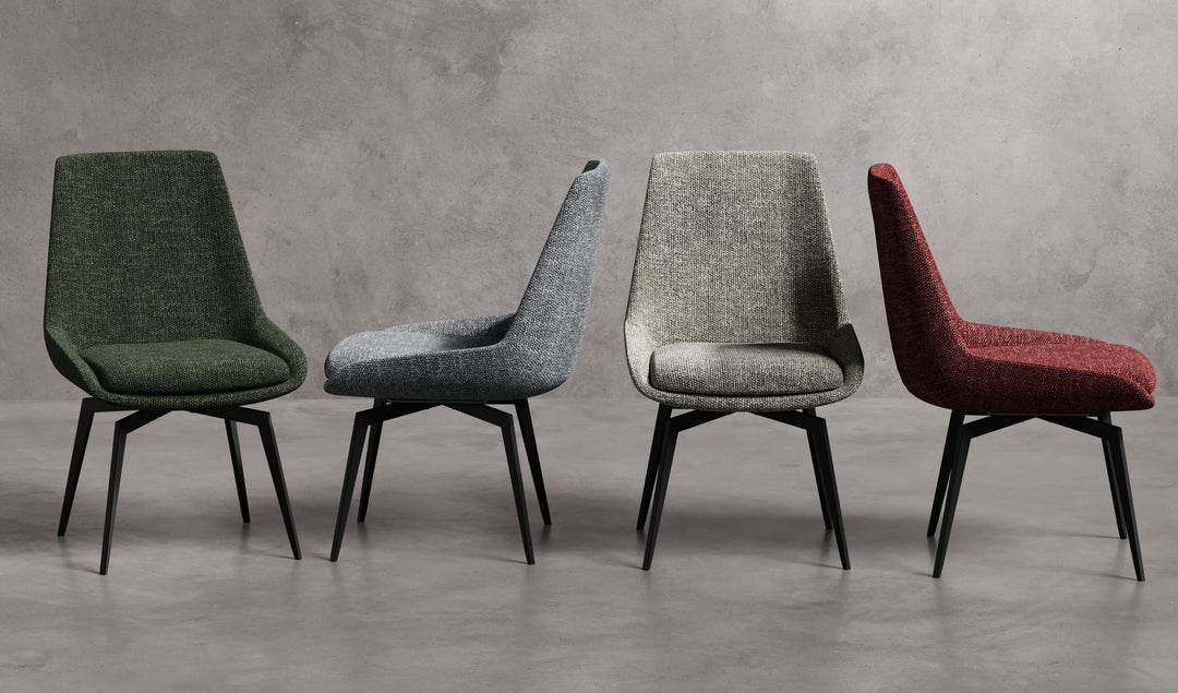 CEO Swivel Upholstered Dining Chair in Cherry — lifestyle photo
