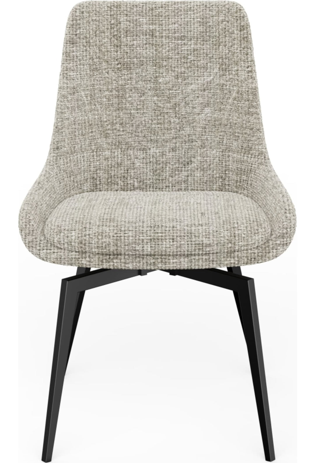CEO Swivel Upholstered Dining Chair in Beige — product view on a white background
