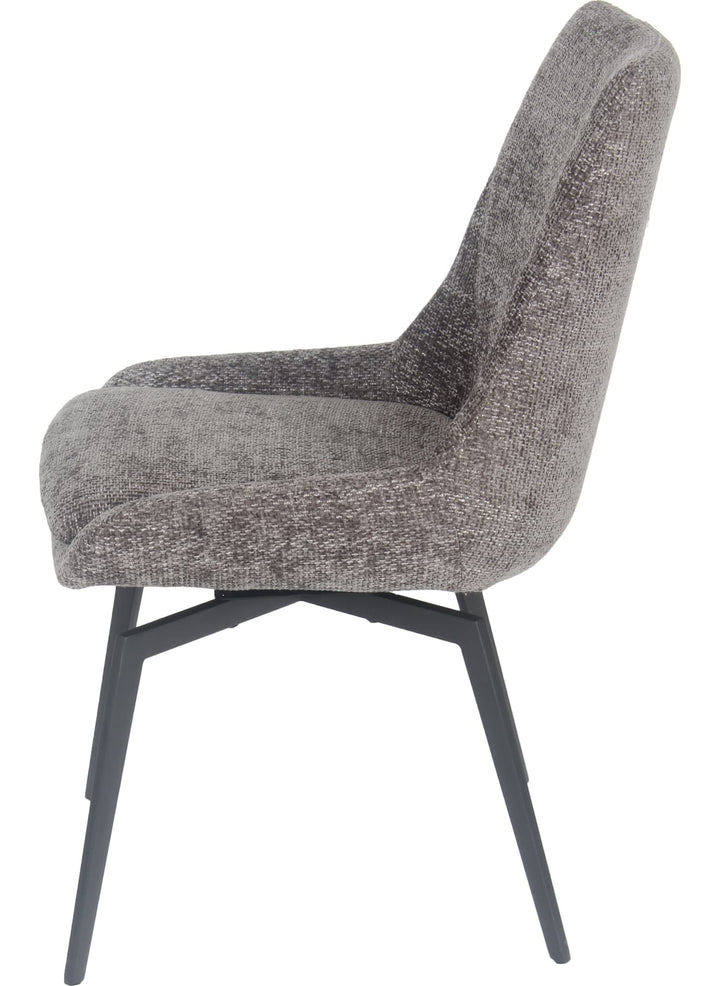 CEO Swivel Upholstered Dining Chair in Oyster — product view on a white background