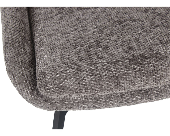 CEO Swivel Upholstered Dining Chair in Oyster — product view on a white background