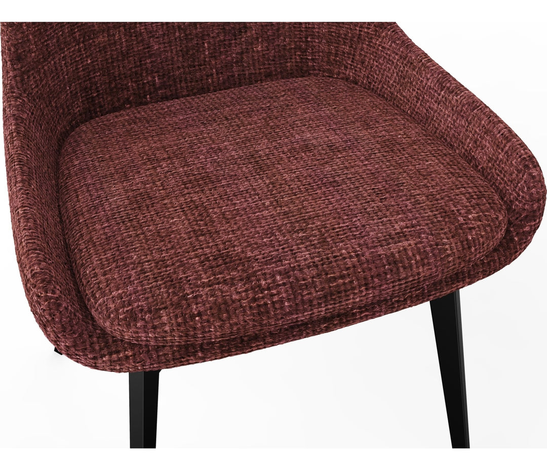 CEO Swivel Upholstered Dining Chair in Cherry — product view on a white background