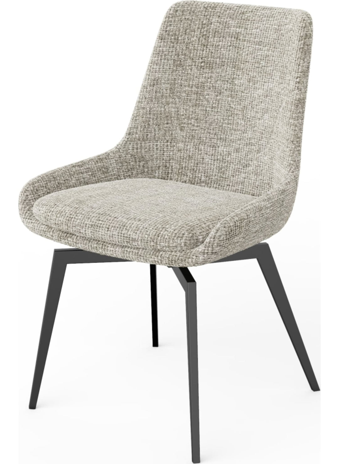 CEO Swivel Upholstered Dining Chair in Beige — product view on a white background