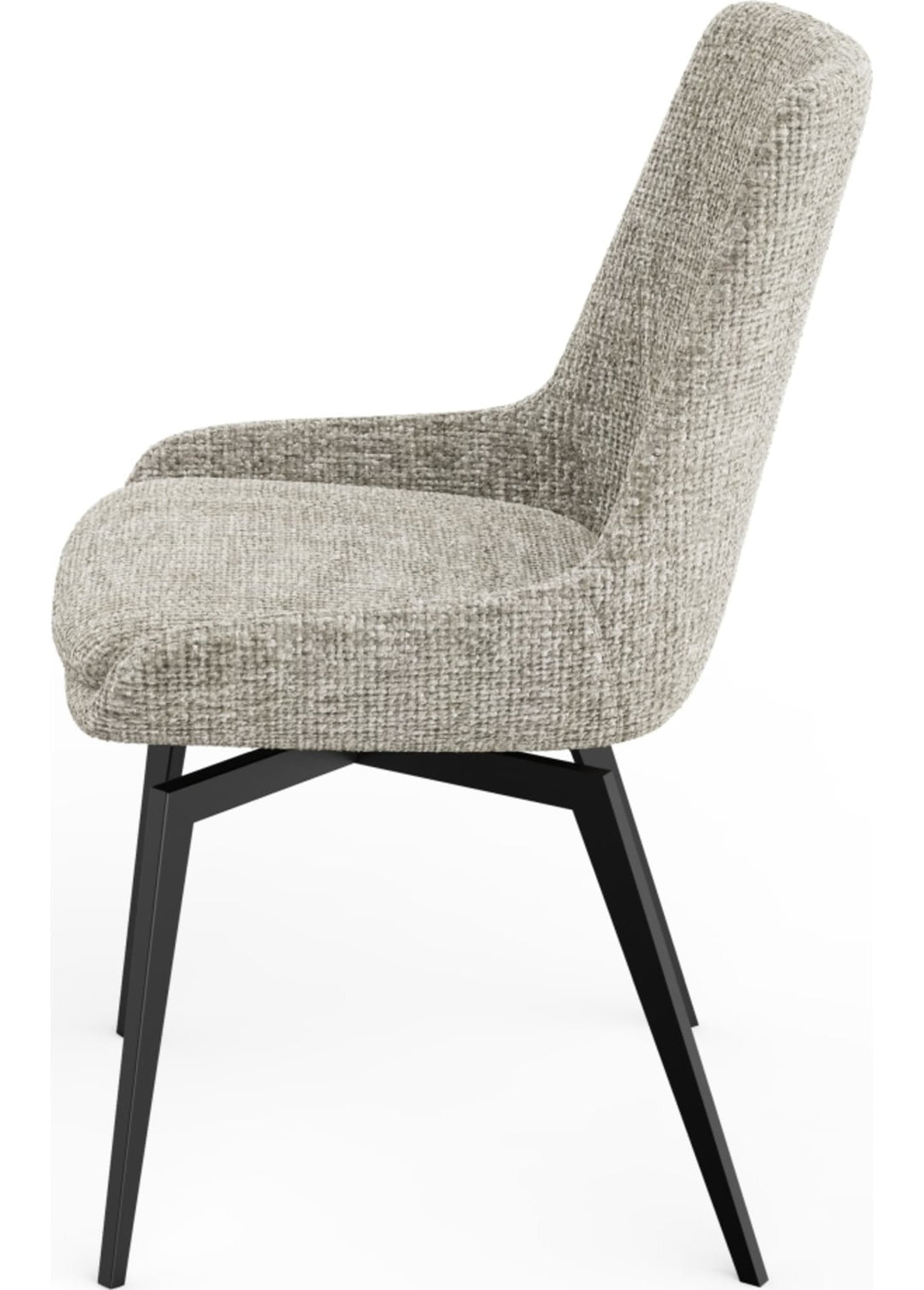 CEO Swivel Upholstered Dining Chair in Beige — product view on a white background