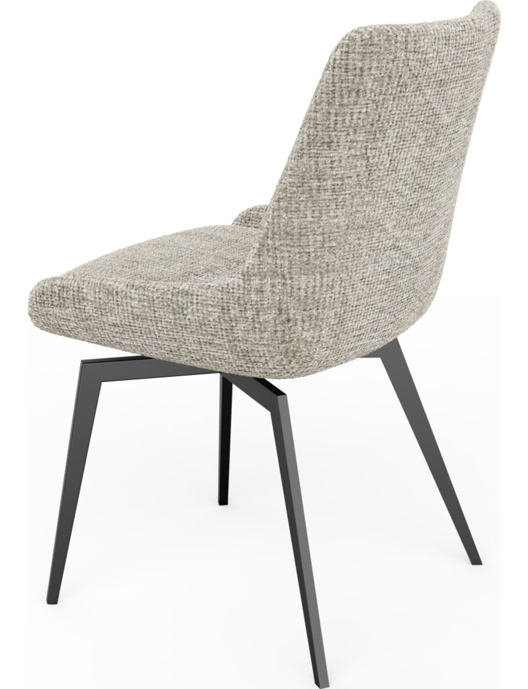 CEO Swivel Upholstered Dining Chair in Beige — product view on a white background