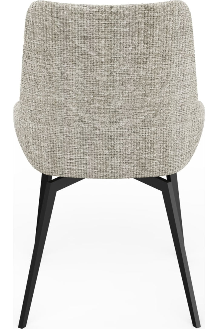 CEO Swivel Upholstered Dining Chair in Beige — product view on a white background
