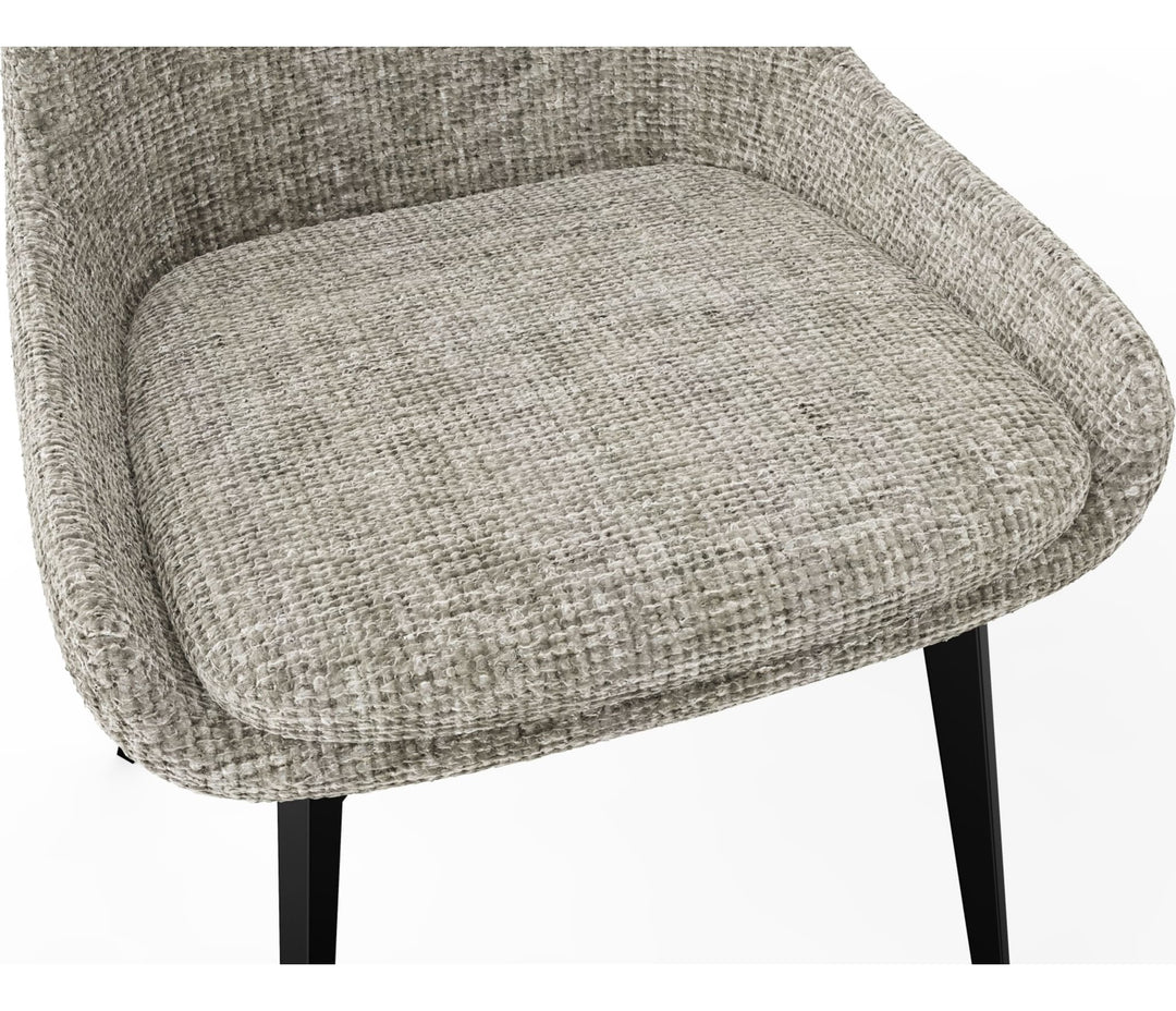 CEO Swivel Upholstered Dining Chair in Beige — product view on a white background