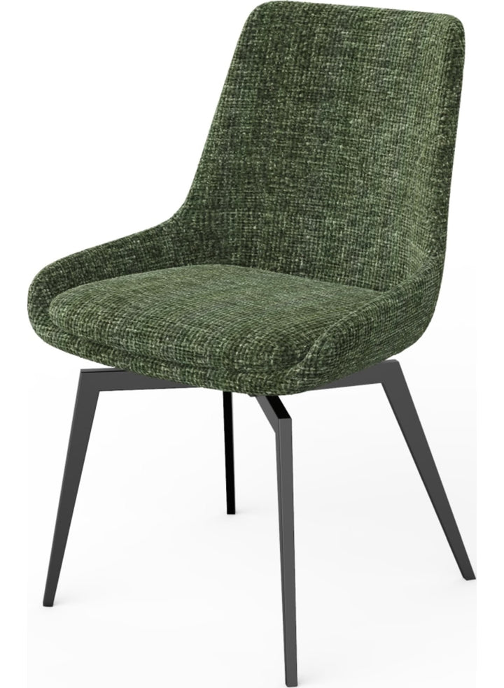 CEO Swivel Upholstered Dining Chair in Olive — product view on a white background
