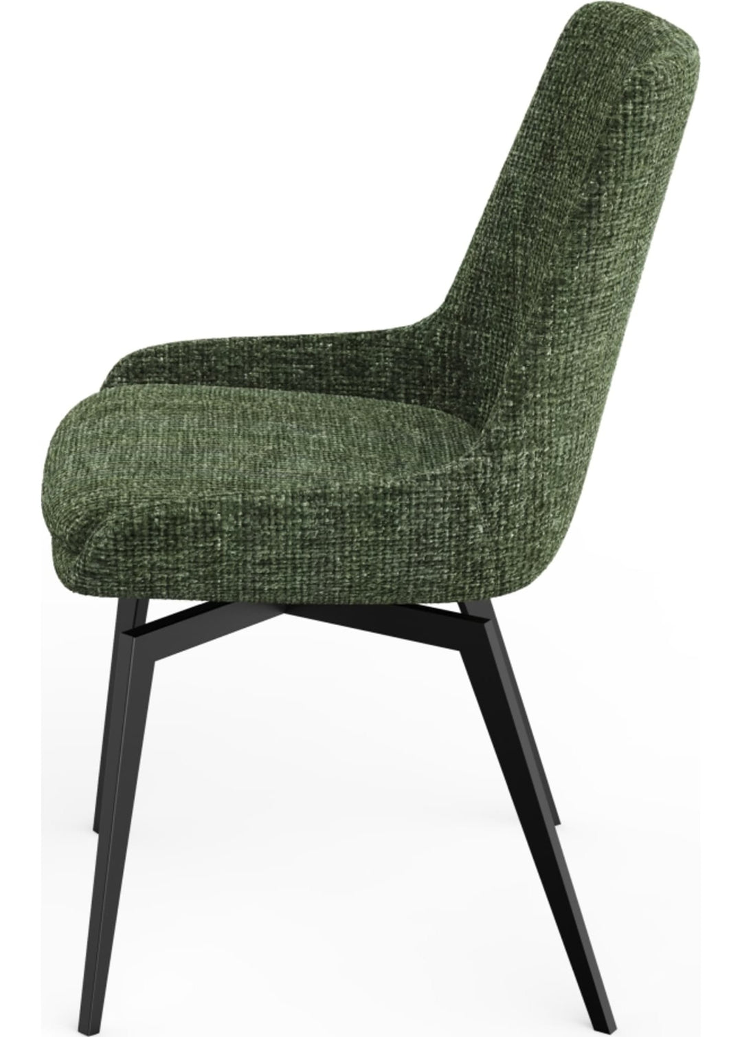 CEO Swivel Upholstered Dining Chair in Olive — product view on a white background