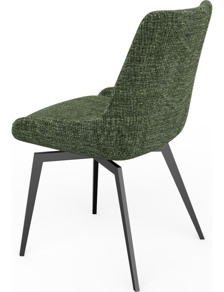 CEO Swivel Upholstered Dining Chair in Olive — product view on a white background