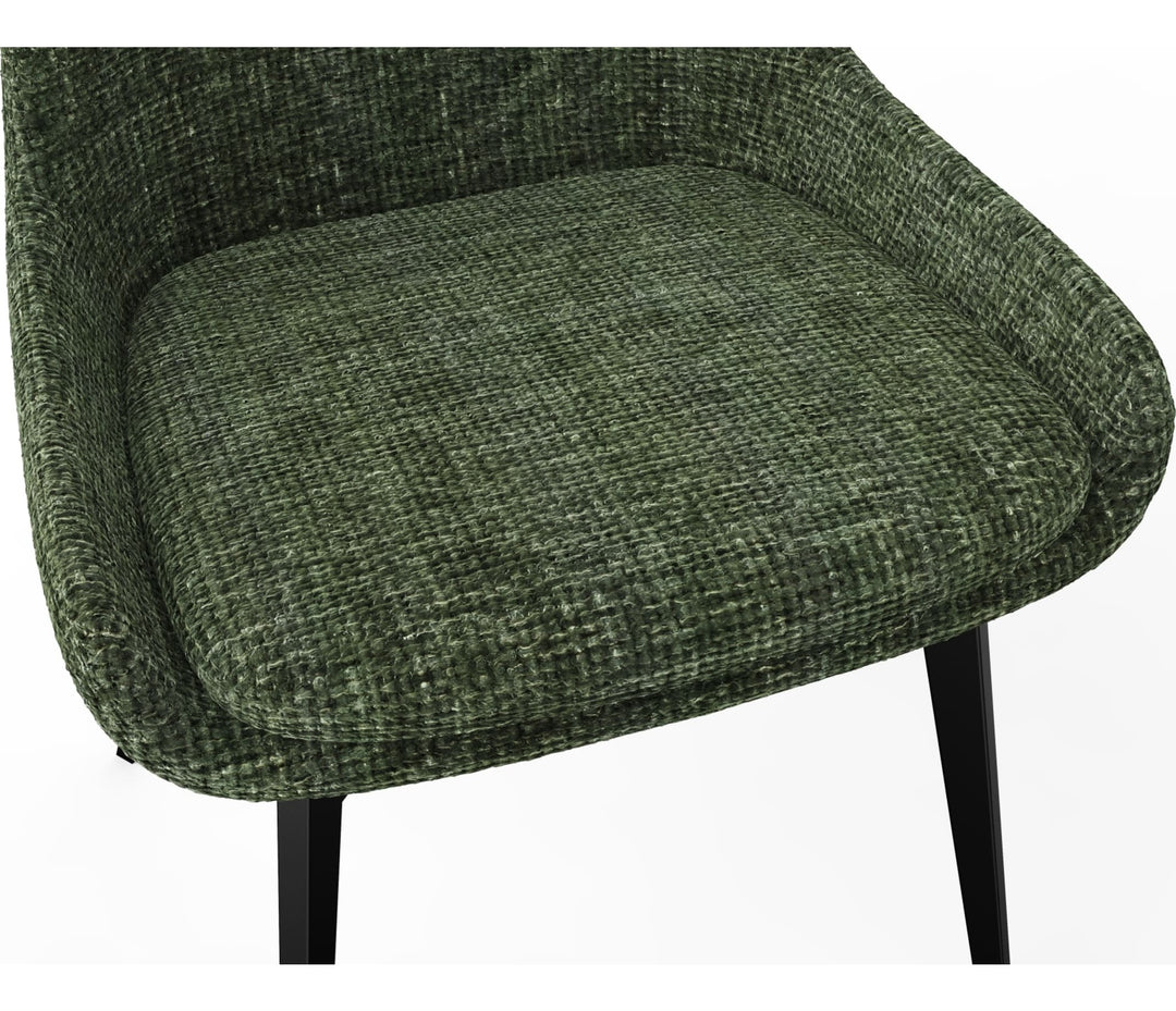 CEO Swivel Upholstered Dining Chair in Olive — product view on a white background