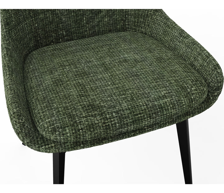 CEO Swivel Upholstered Dining Chair in Olive — product view on a white background