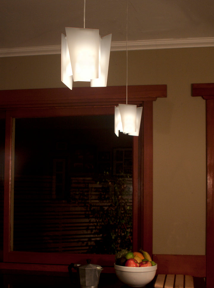 Cerno Levis S Accent Pendants installed above a kitchen counter