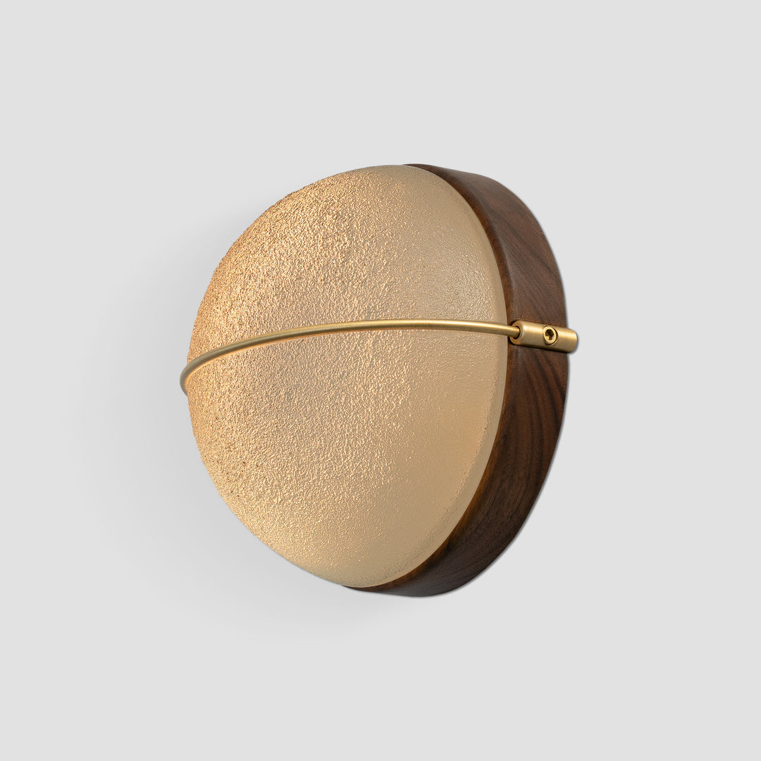 Cerno Sona Sconce satin brushed brass with walnut