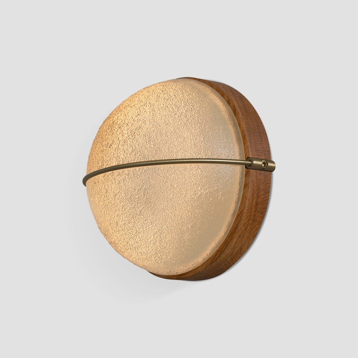 Cerno Sona Sconce satin distressed brass with white oak