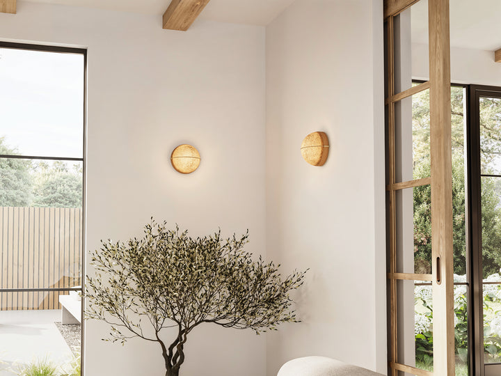 Cerno Sona Sconce glowing in a modern interior