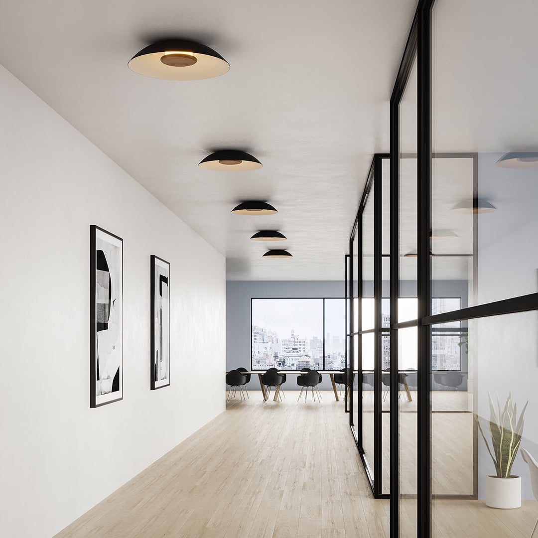 Cerno Volo LED Flush Mount illuminated in a modern interior