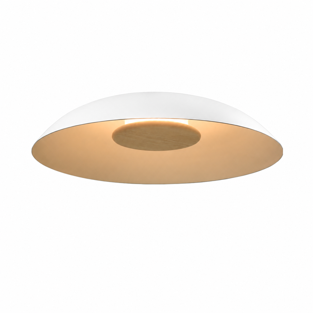 Cerno Volo LED Flush Mount in Blanc on a white background