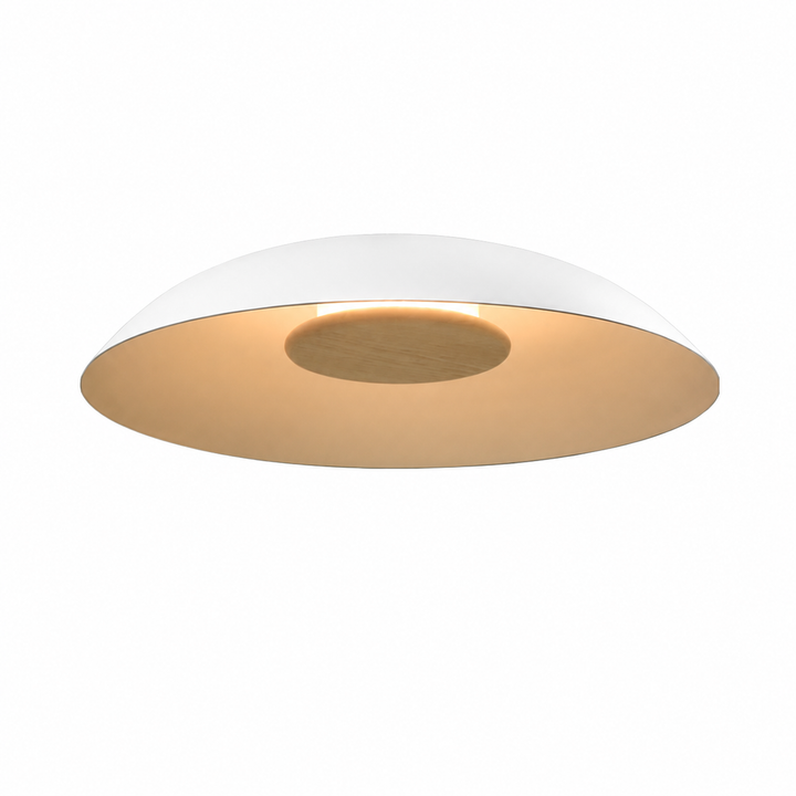 Cerno Volo LED Flush Mount in Blanc on a white background