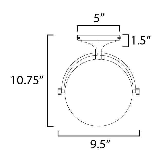 Duke 1-Light Semi Flush Mount by Studio M Lighting – line drawing