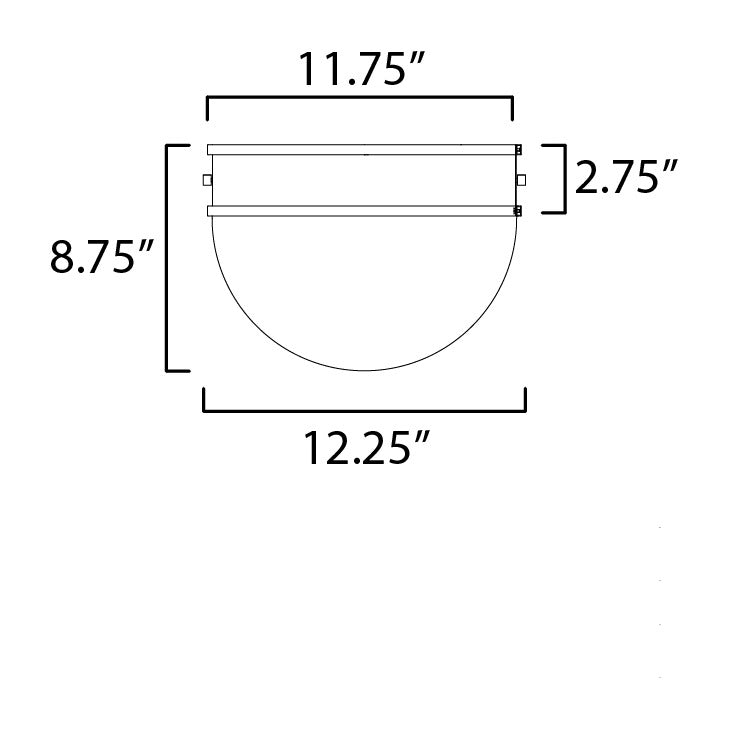 Duke 1-Light Flush Mount by Studio M Lighting – line drawing