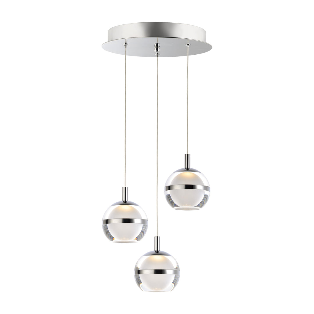 Swank 3-Light Pendant by Studio M Lighting in Polished Chrome