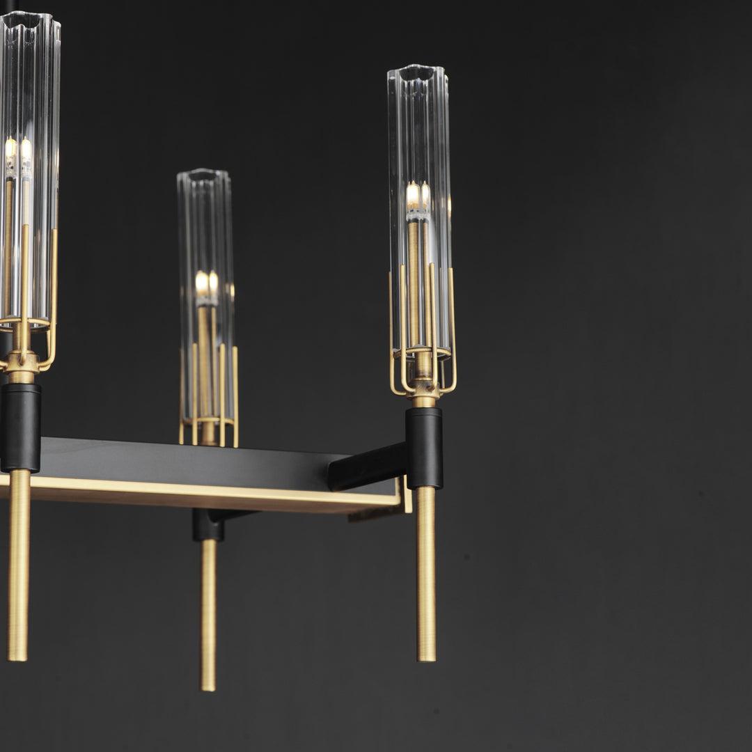 Flambeau 10-Light Linear LED Chandelier by Studio M Lighting – lifestyle